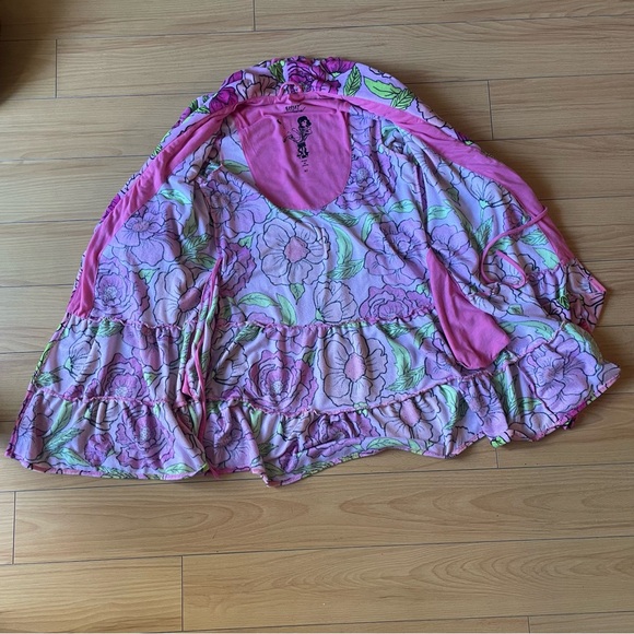 Betsey Johnson Pink and Green Floral Robe - Picture 4 of 4